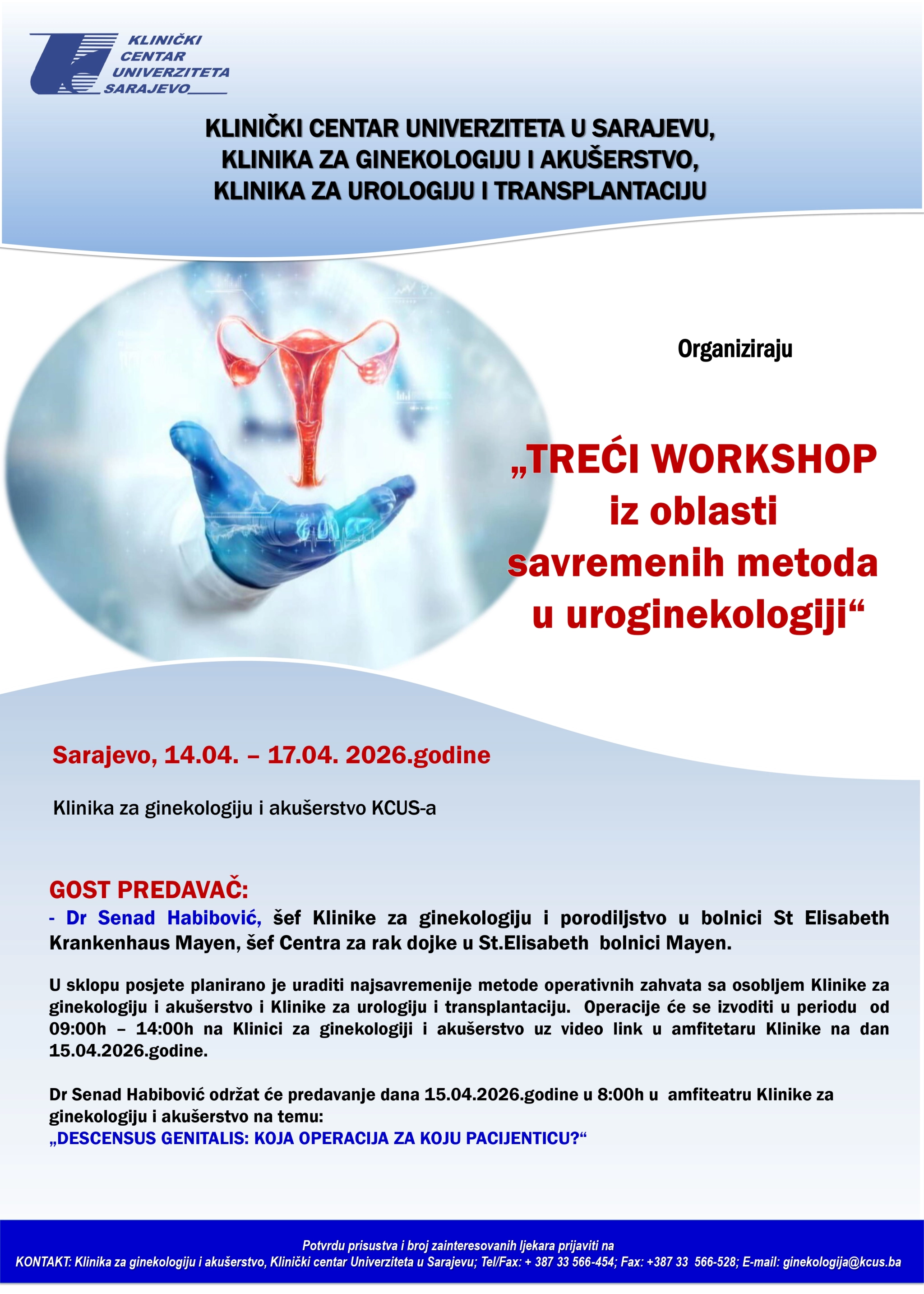 Najava prenosa znanja: dr.Senad Habibović na KCUS-u